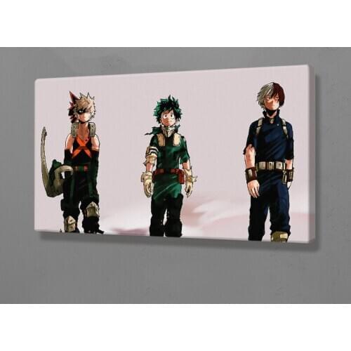 Bakugo Izuku Shoto Todoroki anime Poster Framed Wooden Frame Canvas Wall Art Decoration prints Dorm living room decor Painting