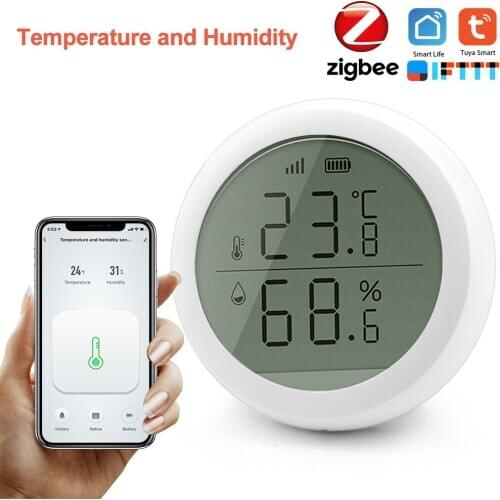 Tuya Zigbee Wireless Temperature and Humidity Detection Smart Home Remote Control Module Via Smart Life APP Work With Zigbee Hub
