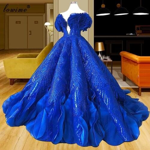 Royal Blue Glitter Celebrity Dresses A-Line Special Film Opening Ceremony Red Carpet Dresses Couture Gowns Party платье 2021