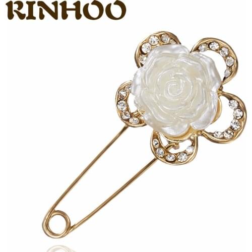 RINHOO Elegant Rhinestone Lily Flower Brooches For Women Owl Peacock Long Brooch Pin Wedding Party Casual Office Jewelry Gifts