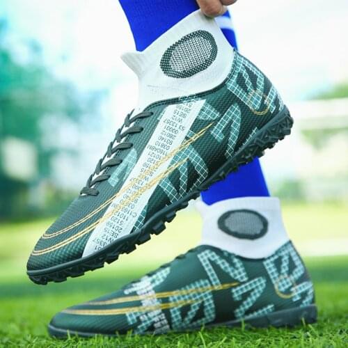 Boys Soccer Shoes Kids Cleats Training indoor Football children Shoes Boot High Ankle Sport Sneakers Size 33-47 Dropshipping