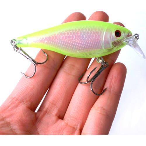 HENGJIA 1pc Laser Minnow Fishing Lure 75MM 12.6G Pesca Hooks fish Wobblers Tackle Crankbait Artificial Japan Hard Bait Swimbait