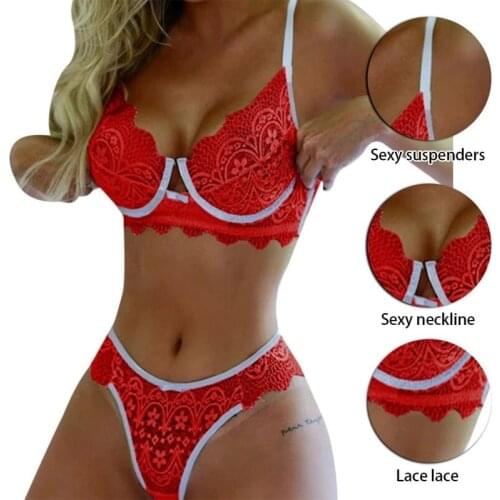 Transparent Women Sexy Underwear Seamless Patchwork Lingerie Set Lace Push Up Bra And Thongs Set Sexy Hot Erotic Push Up Bras