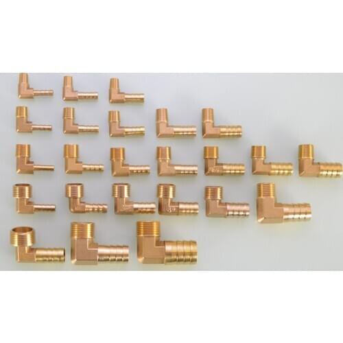 L-Type Elbow Barb Pipe Fitting 1/8 1/4 3/8 1/2" 3/4" BSP Male Thread x 4 -19mm Hose Barb Adapter For Water And Gas Pipe Fittings