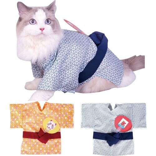 Legendog Cat Summer Clothes Pet Summer Shirt Japanese Floral Kimono Puppy Clothes Cat Clothing For Festival Party