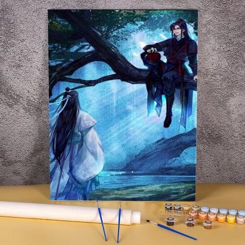 Mo Dao Zu Shi Coloring By Numbers Painting Set Oil Paints 50*70 Canvas Pictures Home Decoration For Kids For Drawing Art