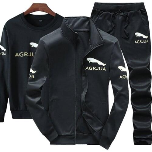 2021 Brand Mens Sets Winter Sport Running Set Casual Sportswear Sweatshirts 3 Pieces Warm Jacket Gym Clothing Men Outfit Set