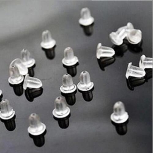 100pcs/lot Cheap DIY Jewelry Findings Delicate Earrings Jewelry Accessories Bullet Plastic Ear Plugging blocked back Wholesale
