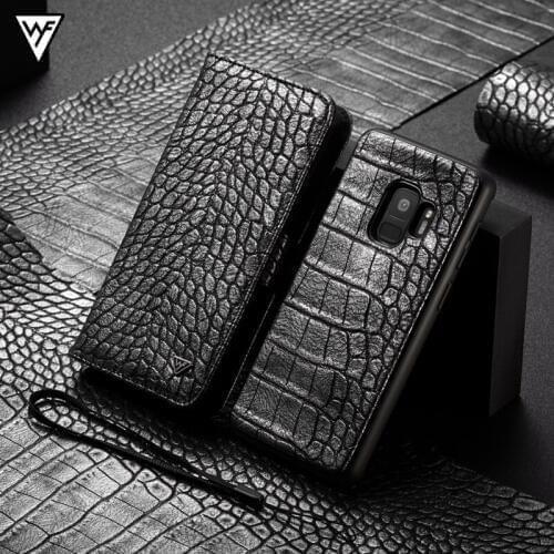 NEW ! Crocodile Pattern Leather Case for Samsung galaxy s9 s9 Plus s9+ Back Cover Phone Coque or Credit Card Holder Wallet Case