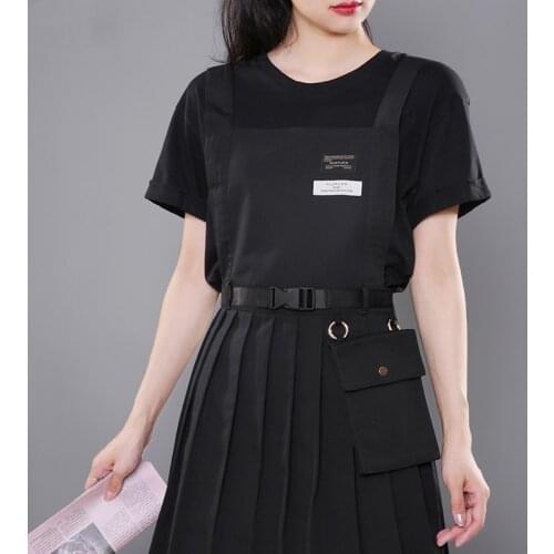 New Vogue College Wind Cute Cotton Apron Removable Pocket Cross Back Dress for Works Art Studio Coffee Shop Anti-Fouling Uniform