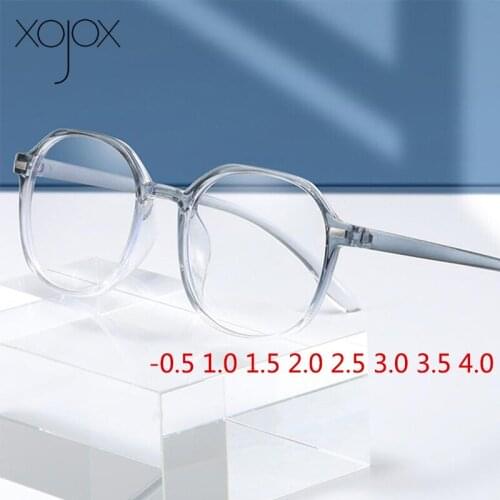 XojoX +0.5 1.0 2.0 3.0 4.0 Finished Myopia Glasses Women Gradient Nearsighted Eyewear Female Short Sight Prescription Eyeglasses