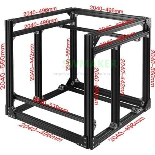 BLV mgn Cube 3D Printer Aluminum Extrusion Frame Full Kit w/ Nuts Screw Bracket Corner F/ CR-10 365mm Z height