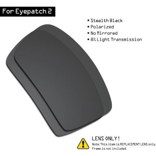 SmartVLT Polarized Sunglasses Replacement Lenses for Oakley Eyepatch 2 - Stealth Black