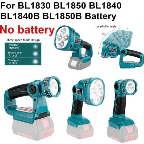 Pistol/Portable 3W/12W 18V LED Lamp Work Light Flashlight For Makita(NO Battery NO Charger)Lithium Battery USB Outdoor Lighting