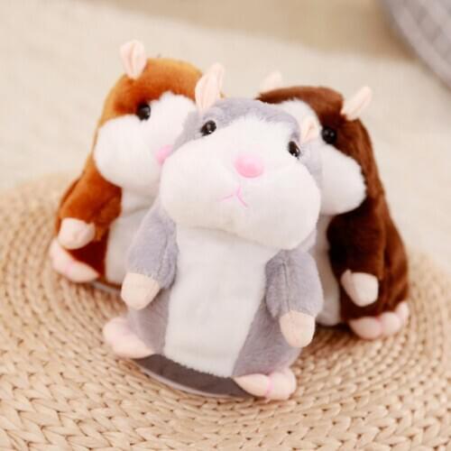 Dropshipping Talking Hamster Falante Mouse Pet Plush Toy Cute Talking Sound Record Educational Stuffed Doll Children Gifts 15cm