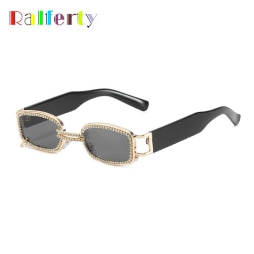 Ralferty 2021 Trend Womens Sunglasses Small Frame Luxury Crystal Brand Designer Steampunk Sun Glasses for Women Men UV400 Y9205