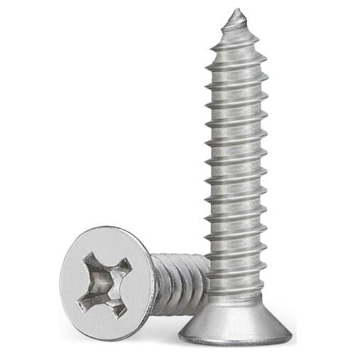 Self powered countersunk head fixed with stainless steel flat head cross wood screw furniture