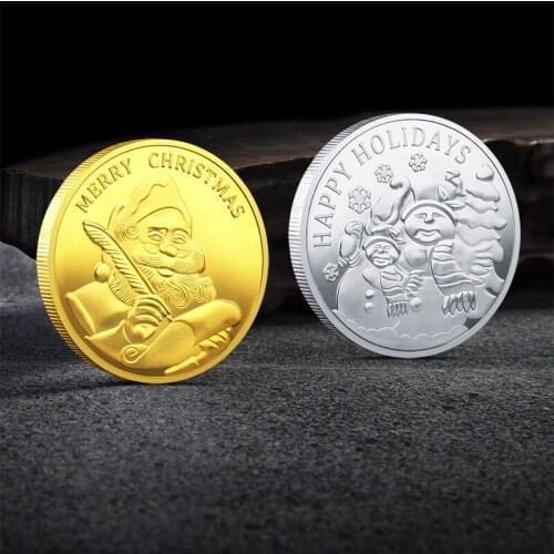 Merry Christmas Gold Coin Commemorative Coin Santa Claus Medal Coins Collectibles Collectibles Gifts Home Decoration