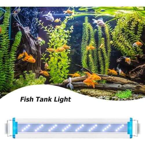 High Brightness Fish Tank Lamp Replacement LED Ultra-slim Waterproof Aquatic Plant Growing Ecological Clip Blue White Light