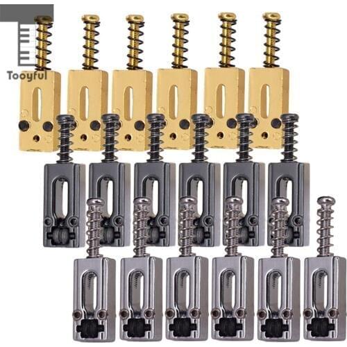 Tooyful 6Pcs Vintage Roller Saddle Guitar Bridge String Saddles for Electric Guitar Bridge Parts