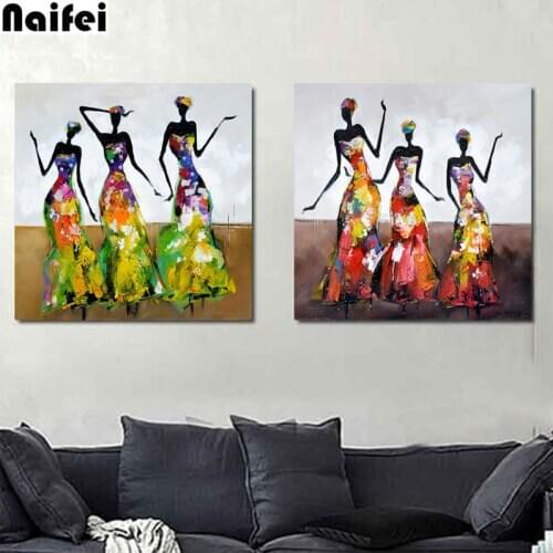 Street Wall Art Abstract Modern Dancing African Woman Portrait Canvas diamond Painting,DIY Diamond Embroidery Mosaic home decor