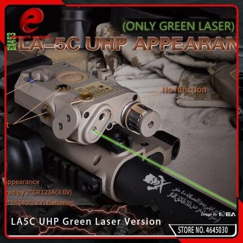 Element Airsoft LA-5C PEQ UHP Appearance PEQ Green Laser Zeroing Tactical LA5 Softair No Function for LED Light Version Tan