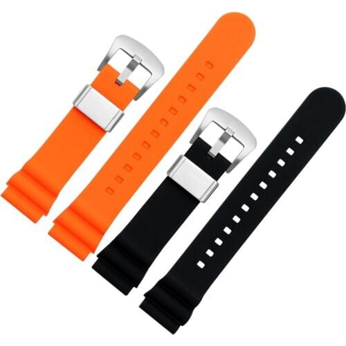 Convex strap 20MM22MM black orange blue slicone rubber strap FOR Seiko PROSPEX watch accessories Soft sports waterproofwatchband