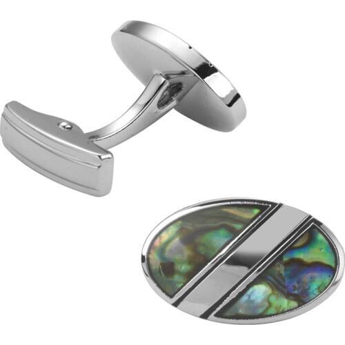 High quality hot sale Shell Cufflinks Royal Blue Round Shell Design Natural Shell Decoration Gift For Men Cuff Links Wholesale