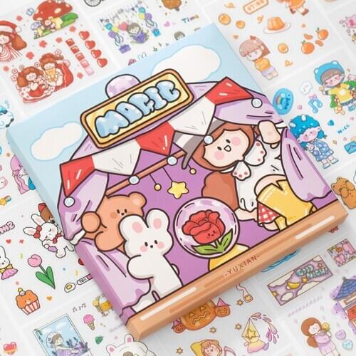 Yisuremia 100PC Magic Series Kawaii Cartoon Decorative Stationery Sticker Gift Box For Kids DIY Diary Daily Planner Scrapbooking