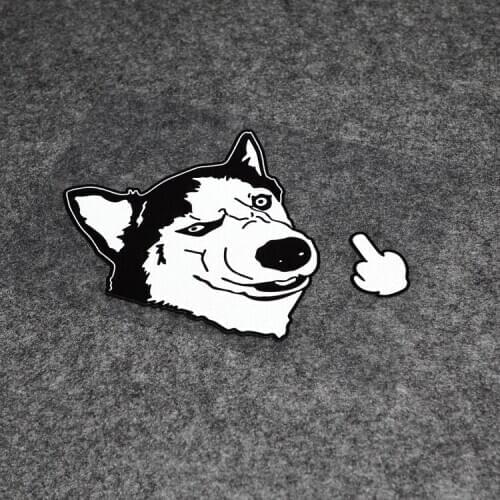 NO.S321 GalonDeco Rear Husky Dog Spoof Funny Reflective Car Stickers and Decals for Rear Windshield Trunk Waterproof Motorcycl