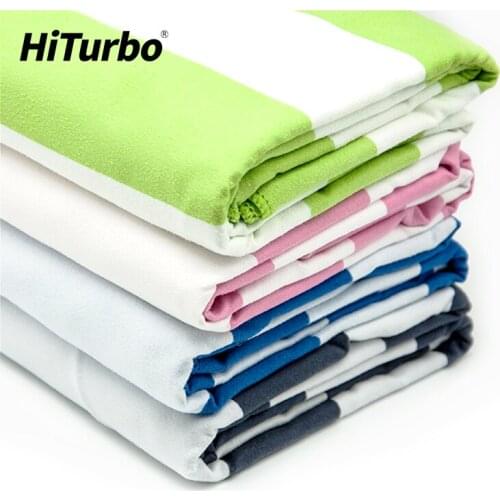 Hiturbo Microfiber suede towel quick dry water absorption Wide stripe towel