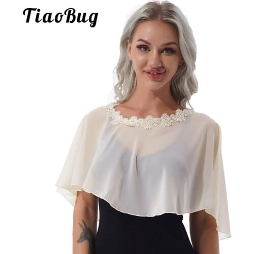 Womens Chiffon Shrug Shawl Wrap Evening Cape Elegant Bridal Bolero Wedding Wraps for Bridesmaid Dress Cover Ups Wedding Wrap