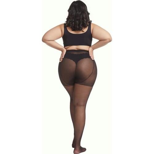Plus size Women stretch pantyhose big girl Stockings sexy Pantyhose Nylon Tights Anti Hook 15D