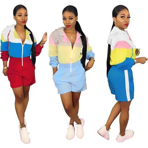 Casual Print Loose Women Playsuit Rompers Long Sleeve Turn Down Collar Zip Pocket Short Jumpsuit Sun Resistant Colorful Jumpsuit