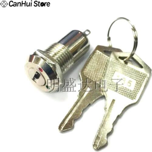 1PCS 12MM elephone Lock S1204-135 Metal Key Switch Electronic Lock Power Lock Safety key switch 12*29 MM 2PIN 0.5A 250VAC ON/OFF