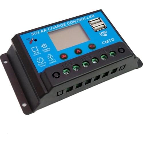 10A 20A 12V/24V LCD Solar Charge Controller with Auto Regulator Timer for Solar Panel Battery Lamp LED Lighting CMTD-A2420/A2410