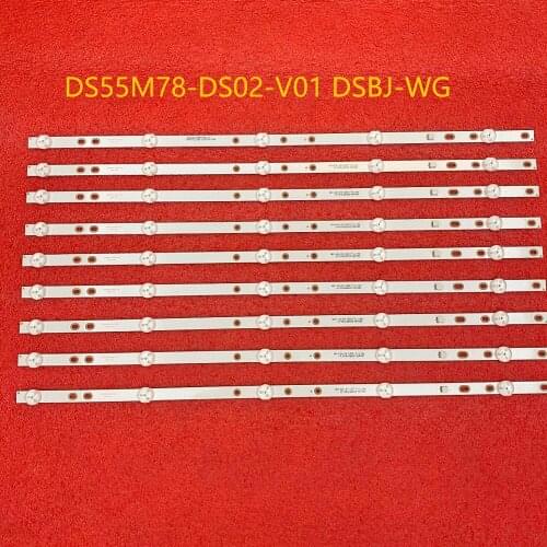 12 PCS/lot 5LED(3V) 530mm LED Backlight strip for BAIRD TI5510DLEDDS 2W2006-DS55M7800-01 DS55M78-DS02-V01 DSBJ-WG