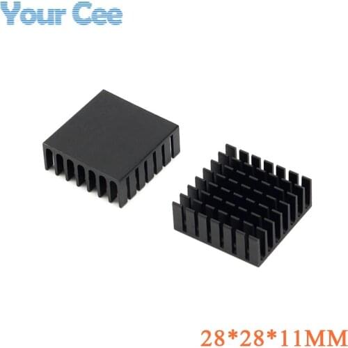 1 pc 28*28*11mm Heatsink Cooling Fin Aluminum Heat Sink Radiator Cooler Black Heatsink 28X28X11mm