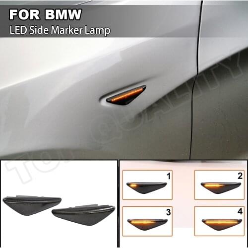 2PCS Smoked Lens Dynamic LED Turn Signal Side Marker Light For BMW X3 F25 X5 E70 LCI X6 E71 E72 OEM#:63137171007 & 63137171008