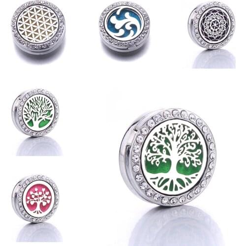 2021 New Aromatherapy Buckle Locket Jewelry Essential Oil Diffuser Locket Brooch Clip Alloy Tree of Life Magnetic Buckles