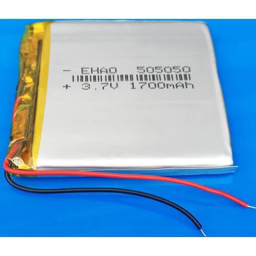 3.7V 1700mAh lipo lithium polymer Rechargeable battery for MP3 GPS navigator DVD recorder headset e-book camera 5*50*50mm