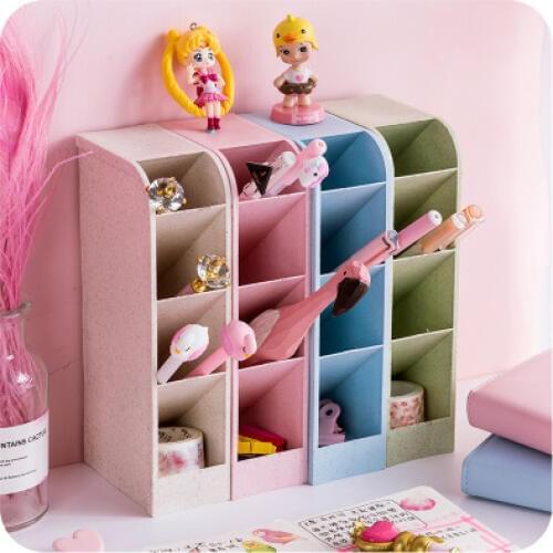 4PCS/SET Creative Plastic Pen Holder Desk Organizer Multifunction Office Desk Accessories Stationary Organizer