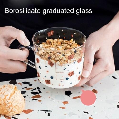 500ml Creative Scale Glass Mug Breakfast Mlik Coffe Cup Household Couple Water Cup Sun Eye Pattern Drinkware Water Mug 2021 New