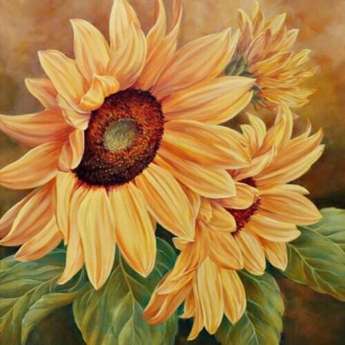 Full Round Drill 3d Diamond Painting Yellow Sunflower Diy Diamond Embroidery Handicrafts Cross Stitch For Living Room Wall