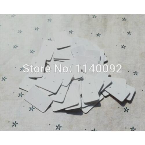 Free shipping wholesales white blank earring tags 1.5x2.5cm/labels/jewelry packing tags/cards/blank paper tags 500 pcs a lot
