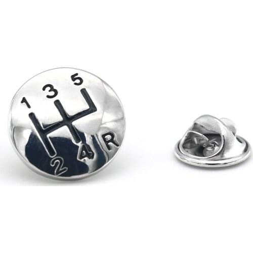 Silver Color Car Gear Design Suit Pin For Men Fashion Brooch Ladys Lapel Pin Clothing Backpack Badge Quality Brass Material