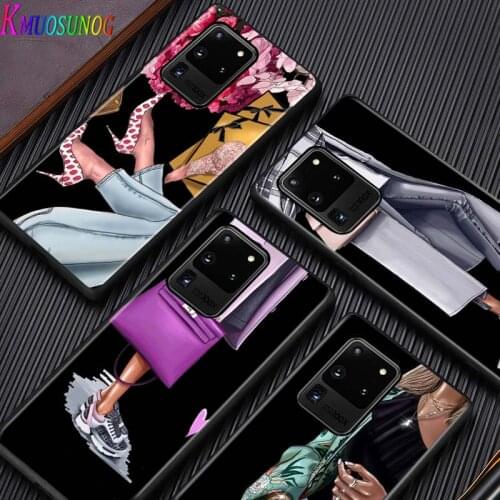 High Heels Flower Girl for Samsung Note 20 S20 FE Lite Ultra Plus A91 A81 A71 A51 A41 A31 A21 A11 A12 A42 A01 Phone Case