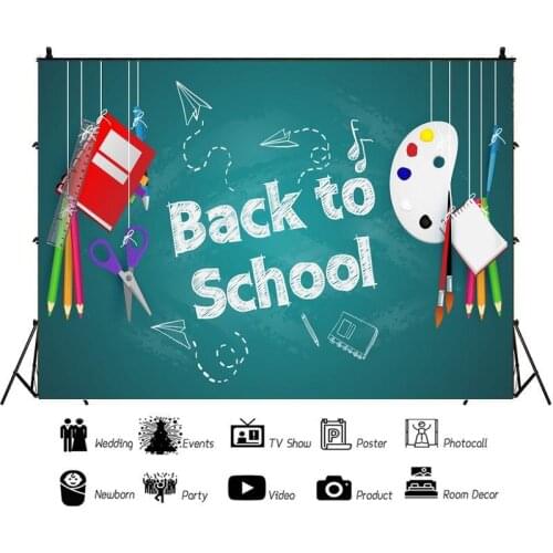 Painting Tool Animation Back To School Portrait Photography Background Vinyl Backdrop Blue Photocall Studio Props