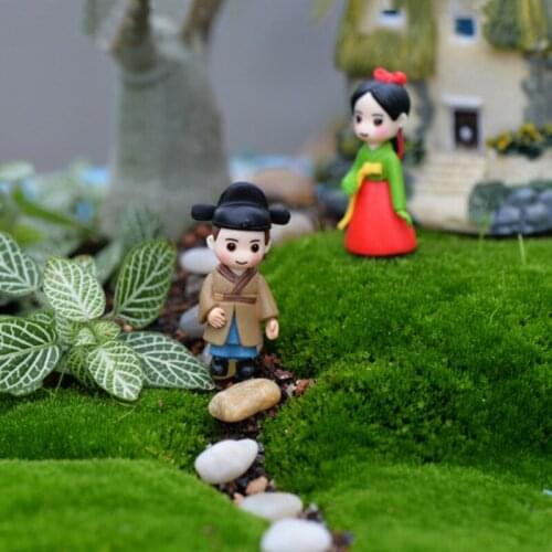 Korean Lovers Figure Ornaments Miniature Dollhouse Bonsai Fairy Garden Decor