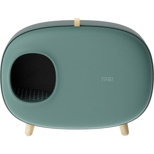 Cat Litter Box for Easier Handling of Cat Litter, Semi closed Design, Easy to Clean, Prevent Sand Leakage, with Cat Litter Scoop